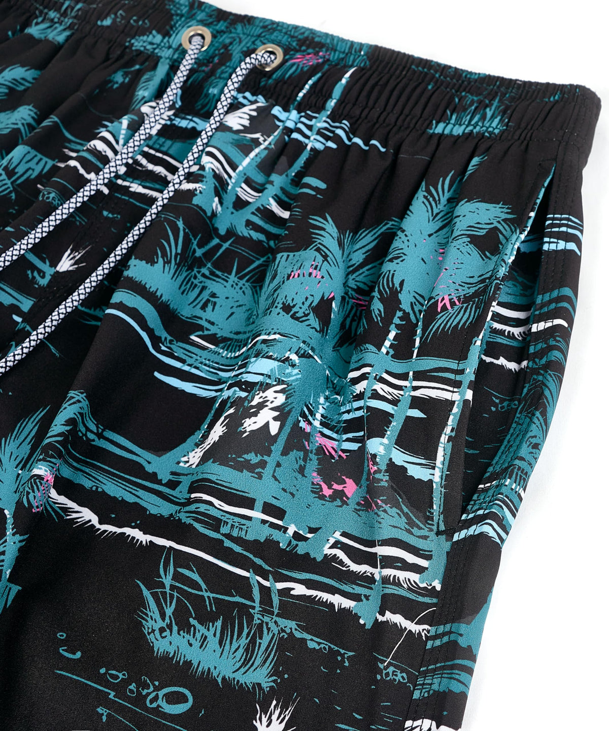 ELETOP Men's Swim Trunks Quick Dry Bathing Suit Swimming Board Shorts Mesh Lining Beach Swimwear Black Green 3XL