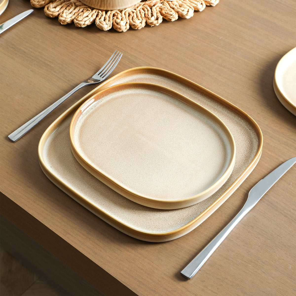 Stone Lain Cairo 12-Piece Dinnerware Stoneware, Plates and Bowls, Microwave and Dishwasher Safe, Includes Dinner and Salad Plates, Cereal Bowls, Dish Set for 4, Grey