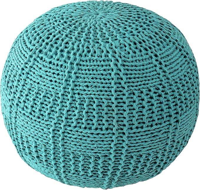 nuLOOM Berlin Casual Knitted Filled Ottoman Pouf