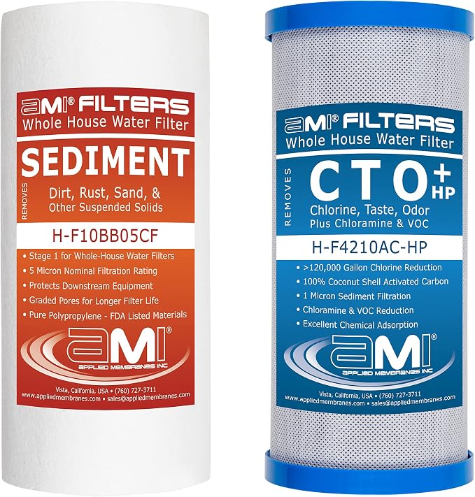 APPLIED MEMBRANES INC. Whole House Water Filter Replacement Filter Cartridge