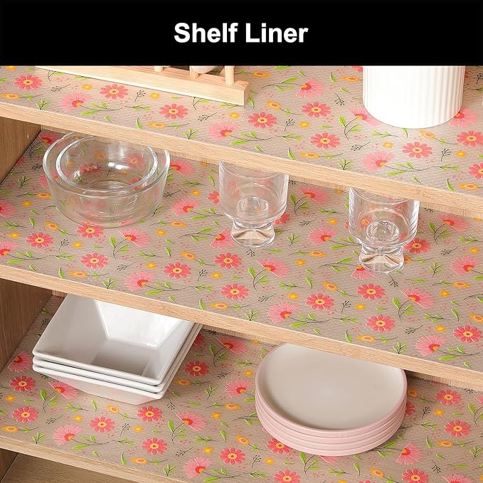 Cooyes Shelf Liner – Premium Non-Adhesive Cabinet & Drawer Liner for Kitchen – Waterproof Shelf Paper with Modern Pattern – Durable EVA Cabinet Mat – Easy to Cut （12" W x 360" L）