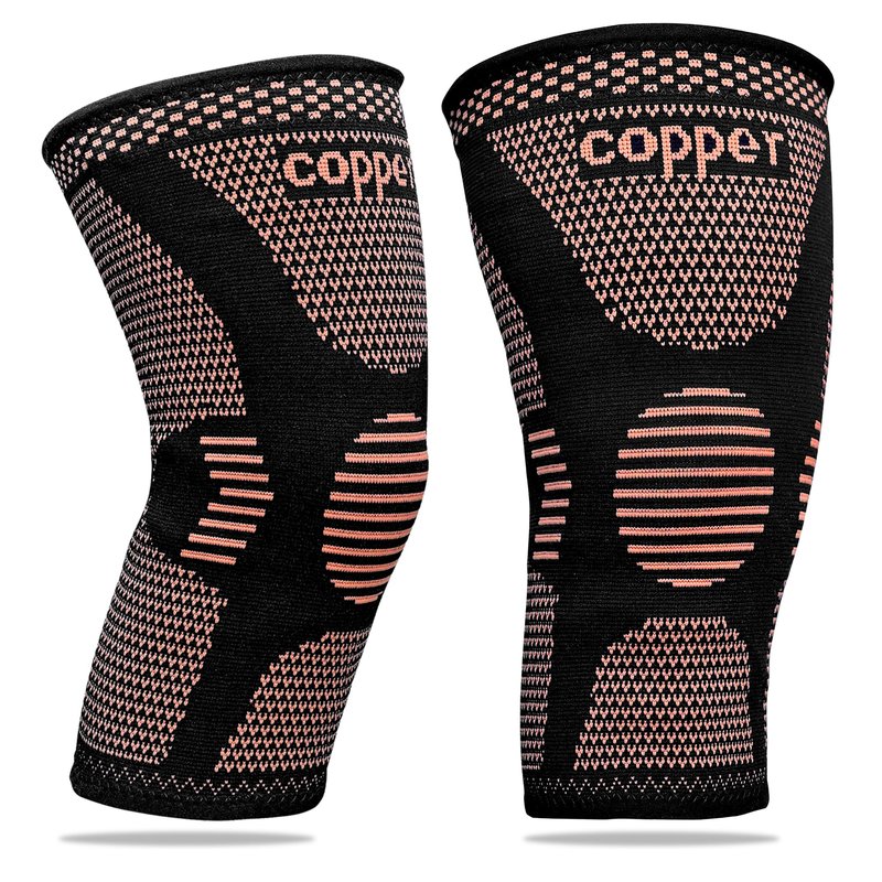 Pro Highlight Sports Copper Knee Braces for Women and Men 2 Pack, Knee Compression Sleeve for Knee Pain, Arthritis, Workout Sports Knee Support for Running, Meniscus Tear, ACL & Arthritis Pain Relief (Copper, Small)