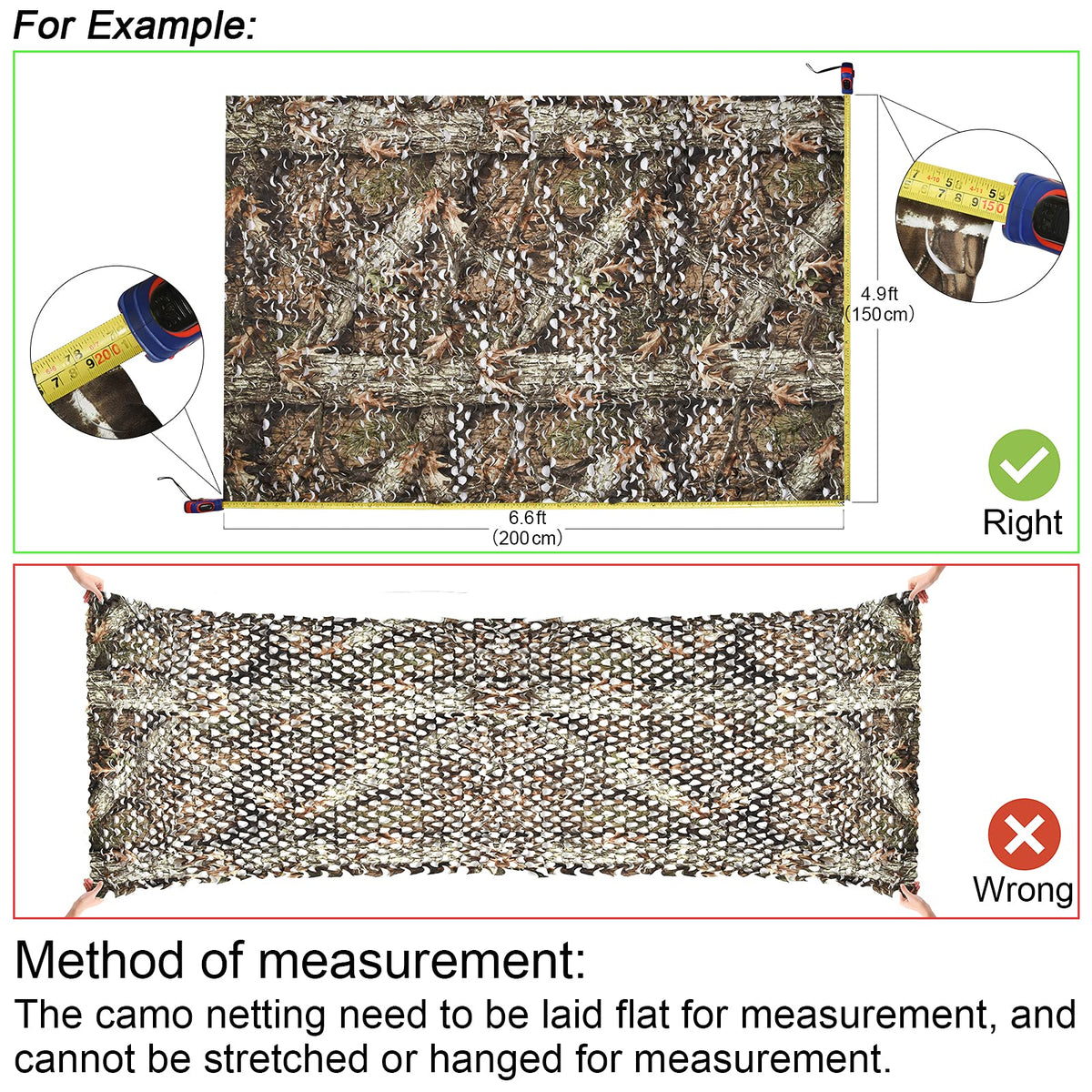 HYOUT Camo Netting Bulk Roll Camouflage Net Ghillie Hunting Blind Camping Sunshade, Military Army Party Decoration, Woodland Camo 5x9.8ft