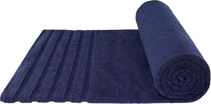 American Soft Linen 35x70 Jumbo Large Bath Towels, 600 GSM 100% Cotton Turkish Bath Sheet, Oversized Luxury Bath Towels for Bathroom Beach and Pool, Navy Blue