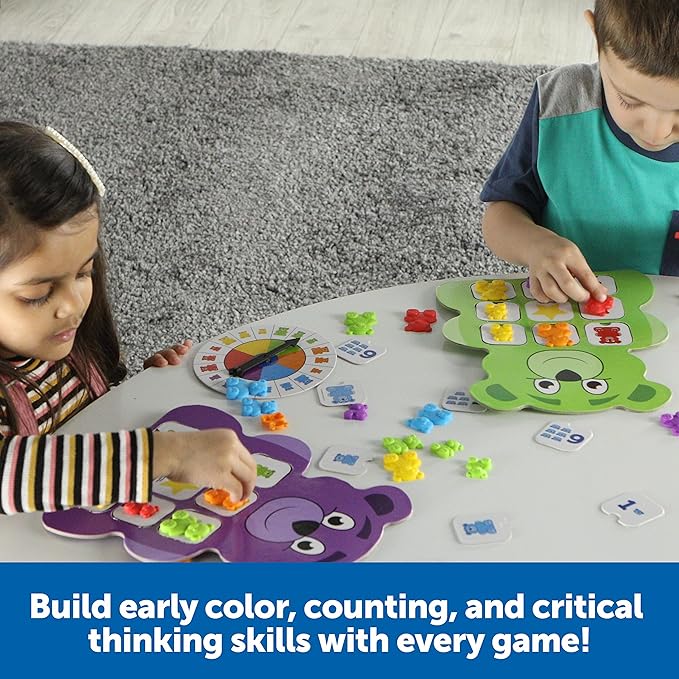Learning Resources Bingo Bears - Custom Bingo Game for Kids, Matching Games for Toddlers 3-5, Toddler Board Games, Practice Counting and Color Recognition, Preschool and Kindergarten Classroom Toys