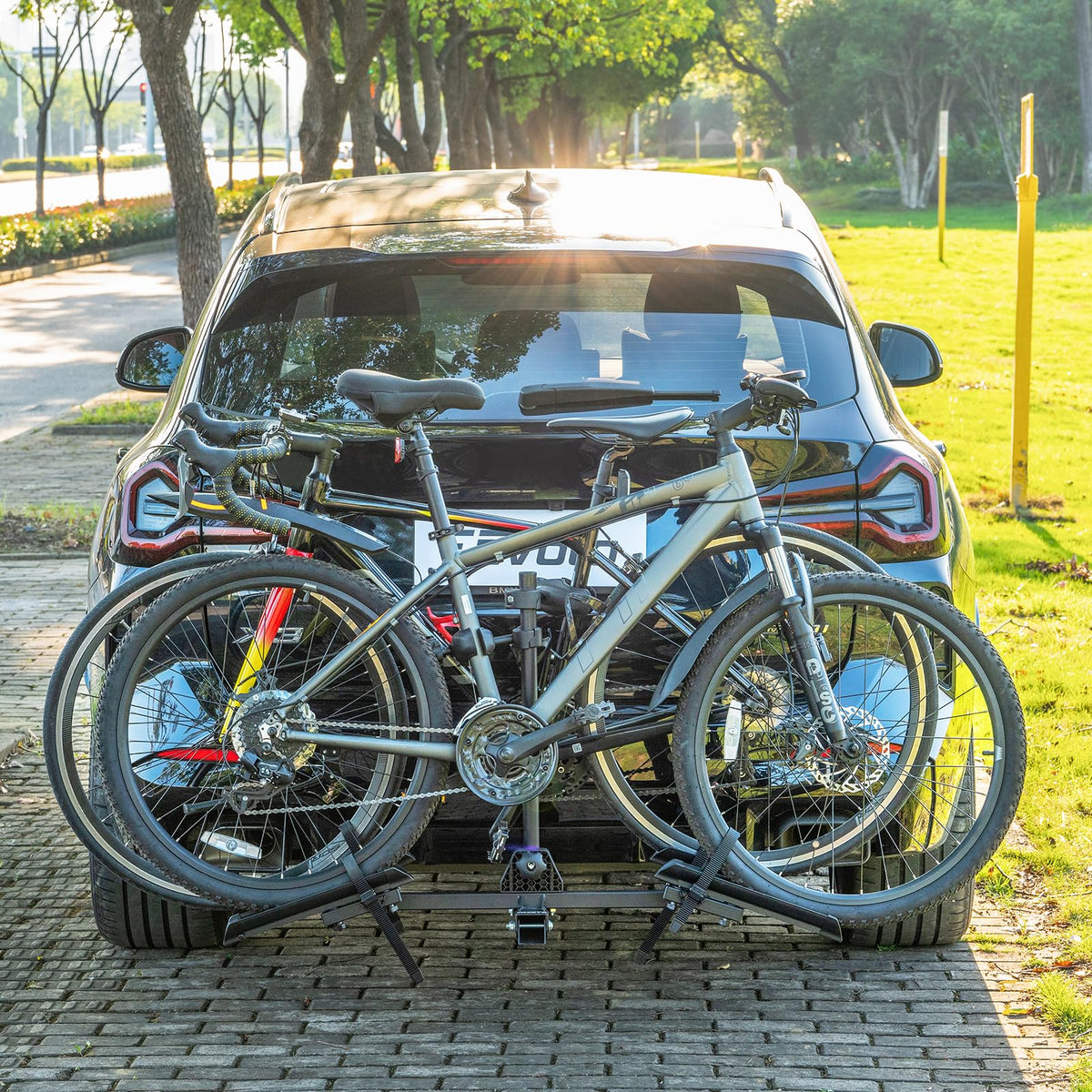 Favoto Hitch Bike Rack for 2 Bikes, 2" Receiver Car Bicycle Carrier for SUVs & Trucks, Heavy-Duty Hitch Mount Rack, 88 lbs Capacity, Fits Road & Mountain Bikes (Not for E-Bikes)