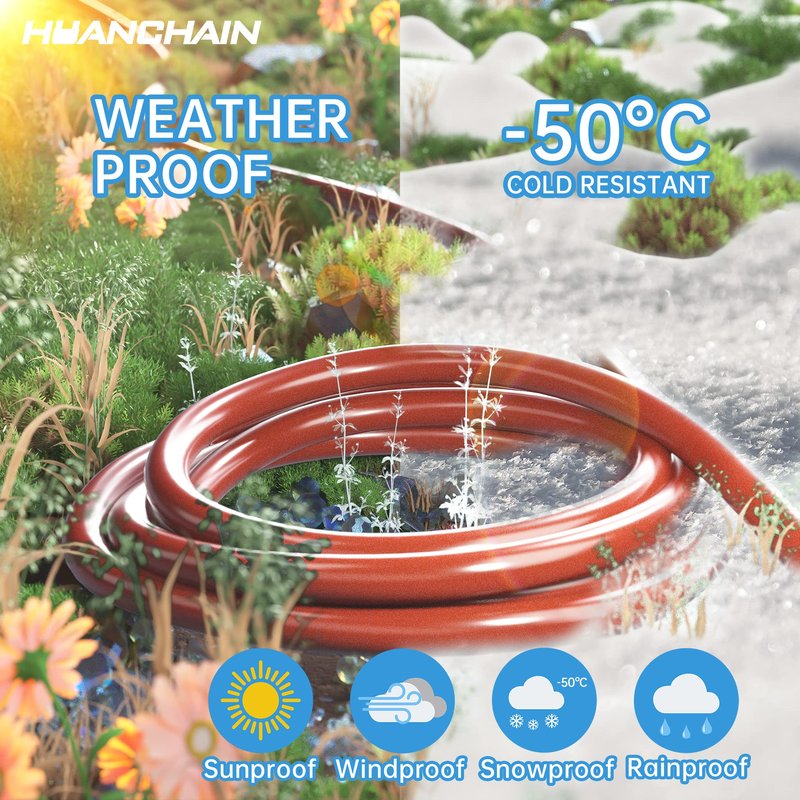 HUANCHAIN Indoor Outdoor Extension Cord 50 ft Waterproof, 16/3 Gauge Flexible Resistant Appliance Extension Cord Outside, 13A 1625W 16AWG SJTW, 3 Prong Electric Cable Orange, ETL