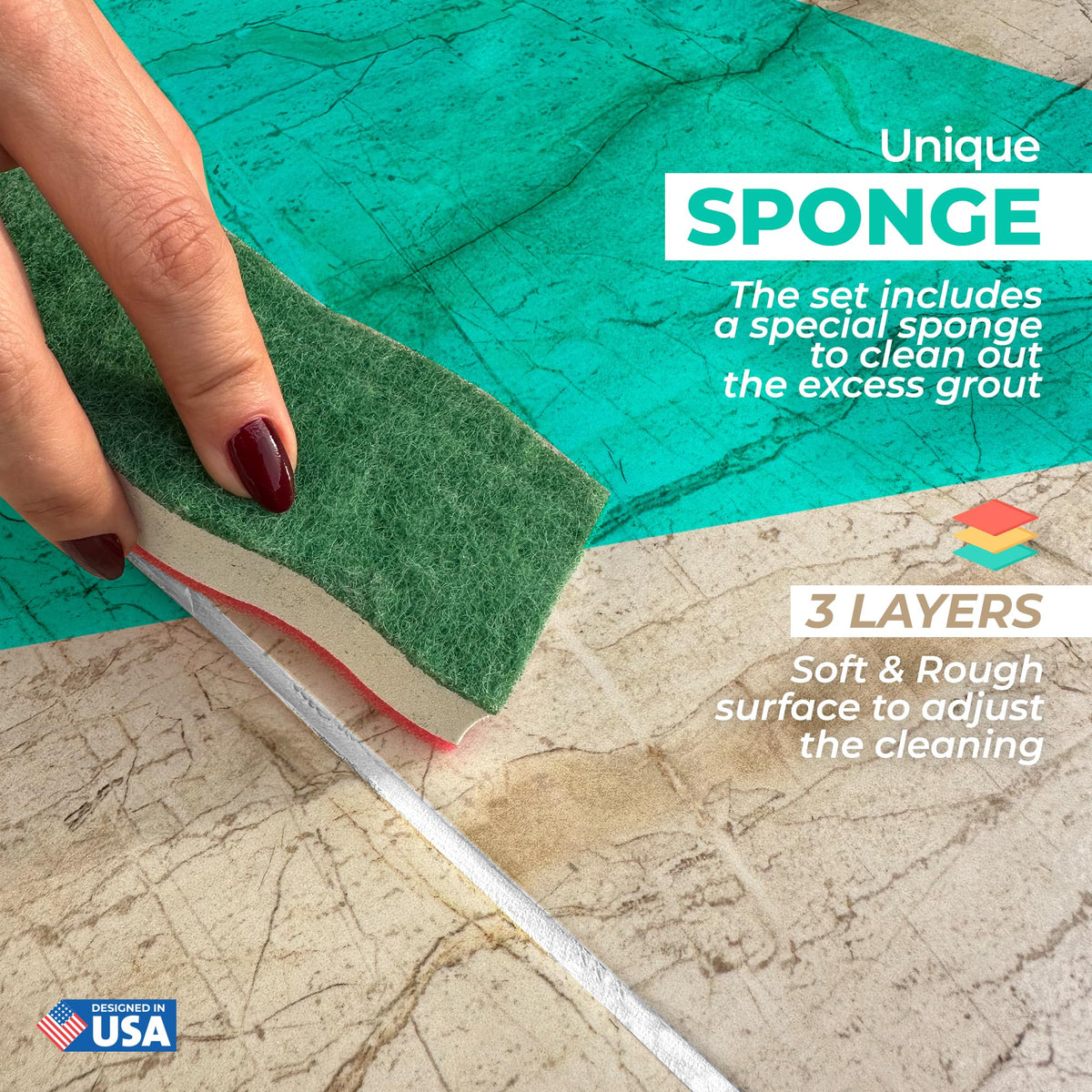 PentaUSA Tile Grout Repair Kit with Removal Tool - Premixed Acrylic Sanded Grout Filler for Bathroom, Shower, and Kitchen, Includes Applicator Spatula, and Sponge - White (8.8oz / 250g)