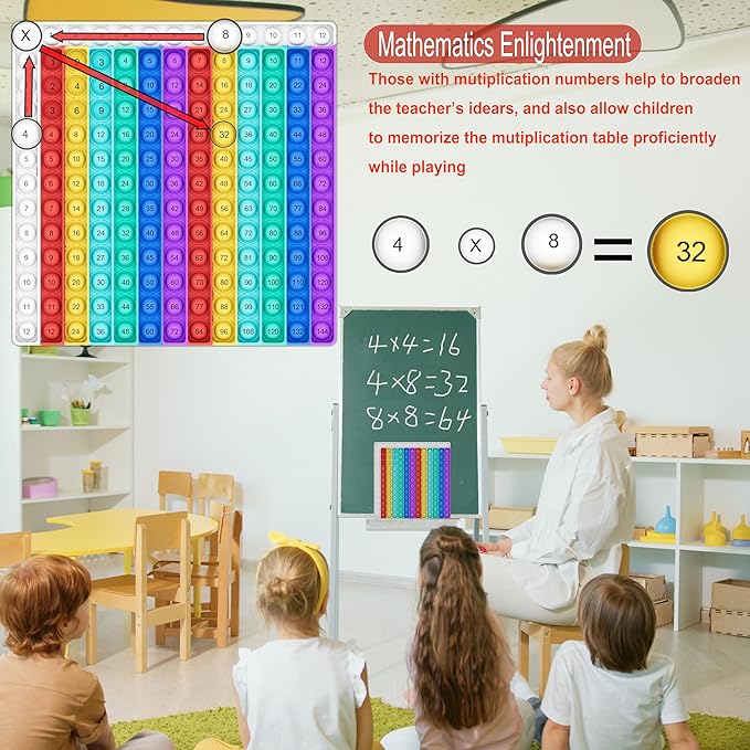 COOVA Math Games for Kids - Flash Cards for Kids - Pop it Practice with Addition, Subtraction, Multiplication & Division - Ideal for Math Learning and Skill Building.