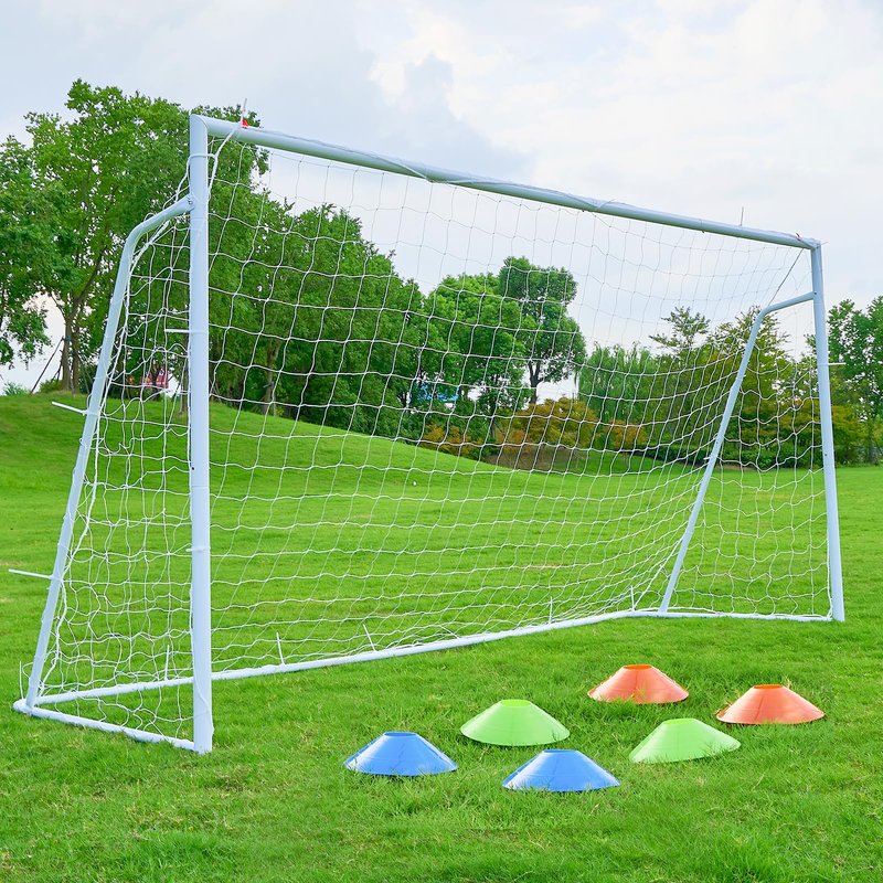 Soccer Goal 12×6, 8×6 and 6×4 FT Soccer Goals for Backyard, 2"Diameter Steel Soccer Goals for Kids and Adults Large soccer goal Powder Coated Galvanized Steel Post With Soccer Target Net for Training