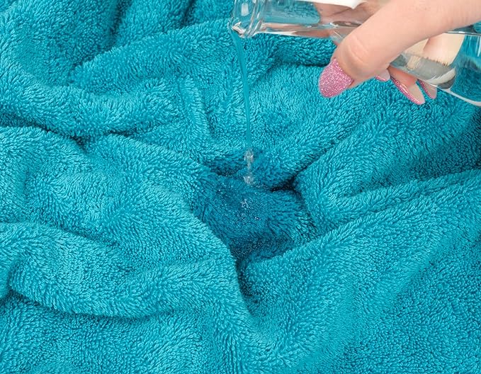 American Soft Linen Luxury Hand Towels for Bathroom, 600 GSM 100% Cotton Turkish 4 Piece Hand Towel Set, 600 GSM Hand Face Towels for Kitchen, Aqua Blue Hand Towels
