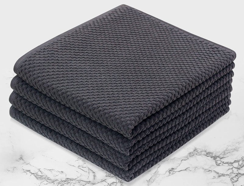 COTTON CRAFT Waffle Luxury Euro Spa Waffle Weave Towel Set - 100% Ringspun Cotton - Absorbent Quick Dry - Oversized 30 x 56 inch - Grey