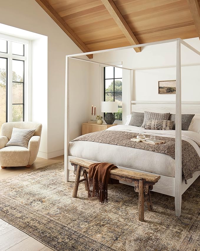 Loloi Amber Lewis Morgan Collection MOG-01 Sunset/Ink 5'-0" x 7'-0" 38" Thick Area Rug feat. CloudPile, Neutral, Room Décor, Vintage Inspired, Livingroom, Bedroom, Dining Area