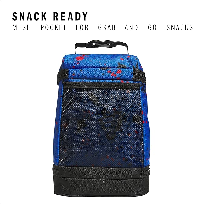 adidas Excel Insulated Lunch Bag, Cooler with Zipper, Pocket for Ice Pack, and Clip, Temperature Control Insulation
