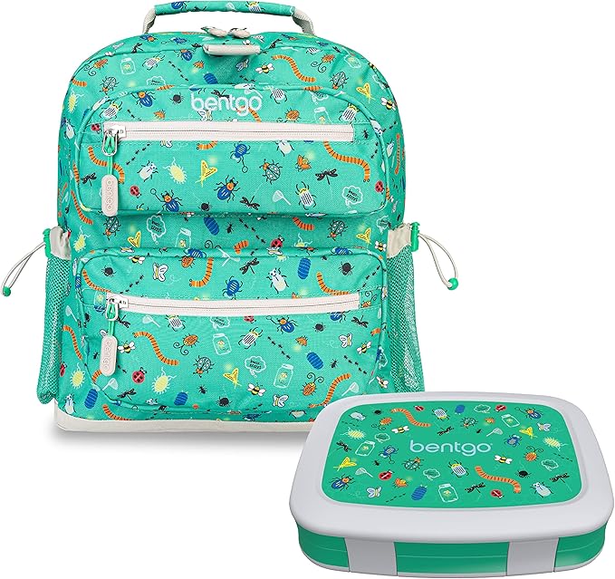 Bentgo® Kids 14” Backpack Set With Kids Prints Lunch Box (Bug Buddies)