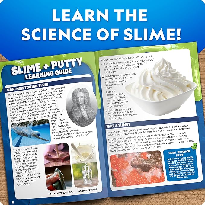 NATIONAL GEOGRAPHIC Mega Slime Kit & Putty Lab - 4 Types of Slime Plus 4 Types of Putty Including Magnetic, Slime Kit for Boys and Girls, Sensory Toy & Science Kit