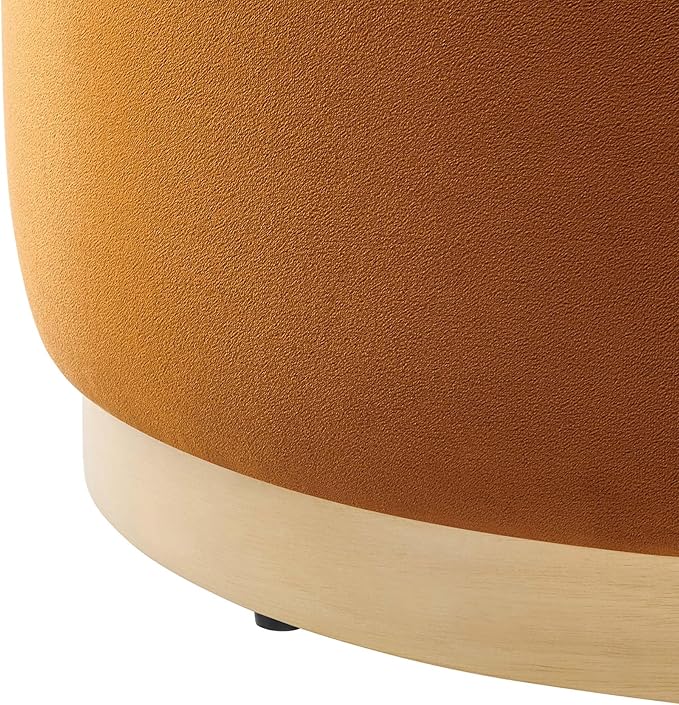 Modway Large 23" Round Performance Velvet Upholstered Upholstered Ottoman