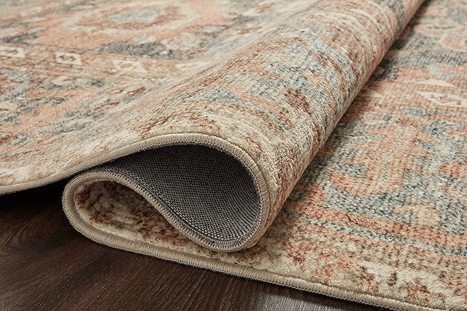 Loloi Margot Collection MAT-03 Ocean/Spice 5'-0" x 7'-6" Area Rug feat. CloudPile, No-Shed Easy Clean Large Patterned Area Rug for Living Room, Bedroom, Dining Area