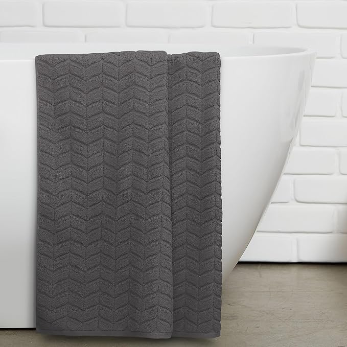 Ultra Soft & Stylish 700 GSM Luxury Bath Towels - 100% Zero-Twist, Long-Staple Cotton - Remarkably Absorbent & Quick Drying - 6 Piece Towel Set (Granite Grey)
