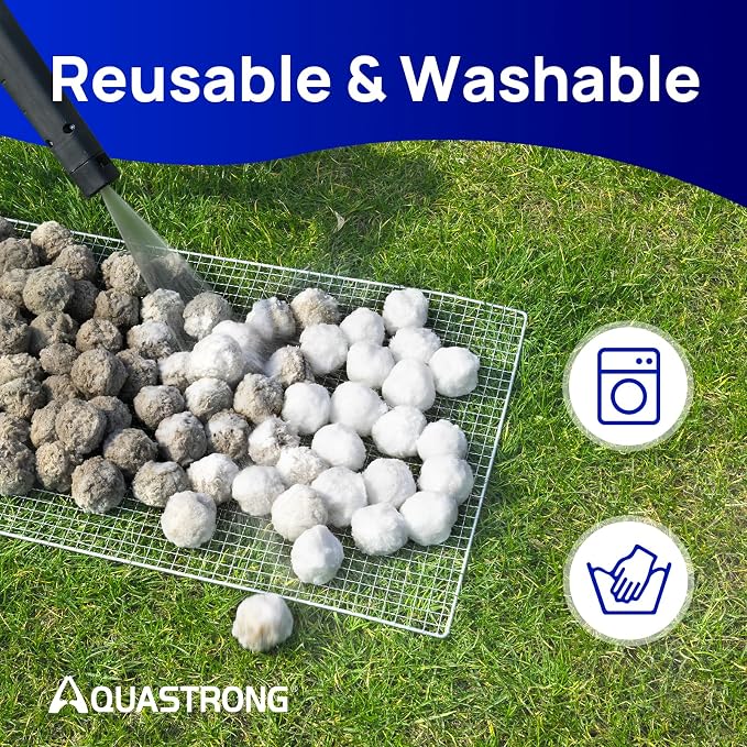 AQUASTRONG Pool Filter Balls for Sand Filters, 5.5 lbs Reusable Pool Sand