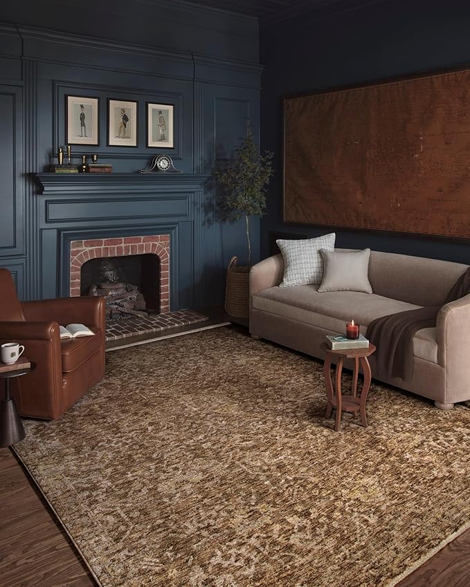 Loloi Magnolia Home by Joanna Gaines Junie Collection JUE-01 Clay/Natural 7'-10" x 7'-10", .38" Pile Height, Round Area Rug