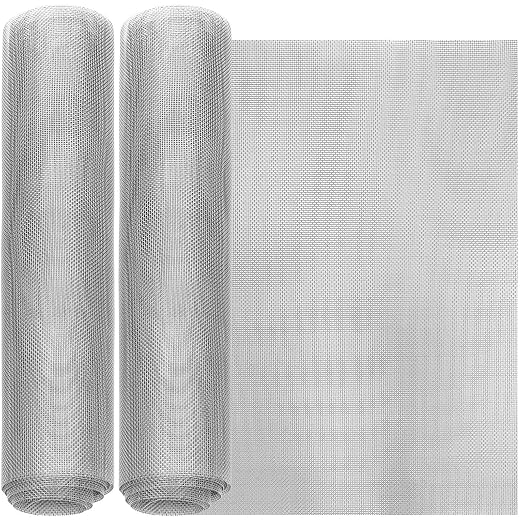 SATINIOR 2 Packs 11.8 x 39.3 Inch 304 Stainless Steel Woven Wire Mesh Fine