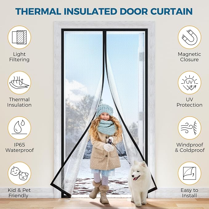 Magnetic Thermal Insulated Door Curtain