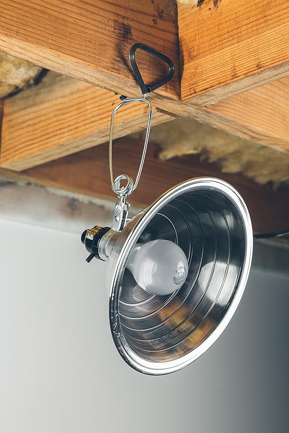 Woods Clamp Lamp Light with Aluminum Reflector; 150W; UL Listed; 6- Foot Cord,(Pack of 12)
