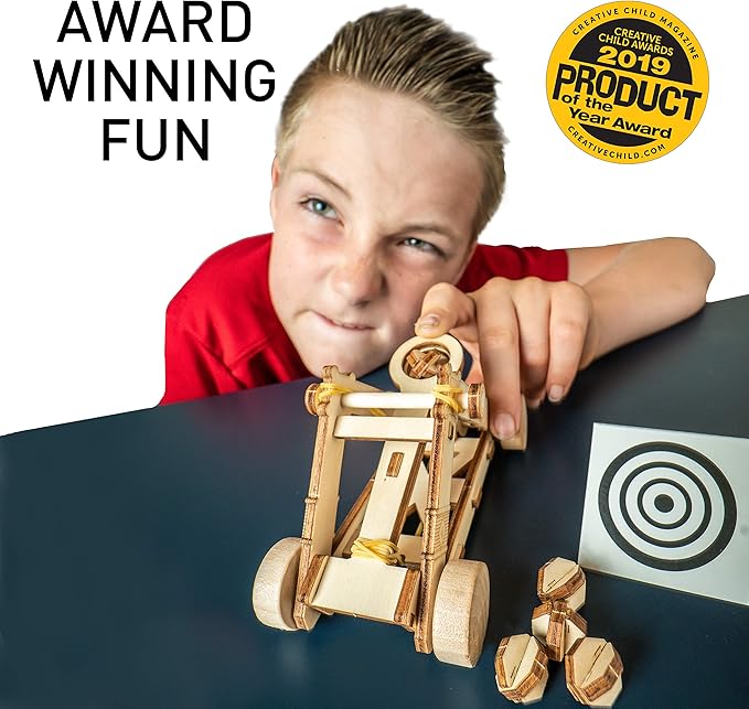 NATIONAL GEOGRAPHIC Da Vinci Model Kit - Catapult Kit for Kids, 3D Puzzle Building Toy for Boys and Girls, Wood Building Kit for Kids, A Great STEM Project, Engineering Model Kit (Amazon Exclusive)