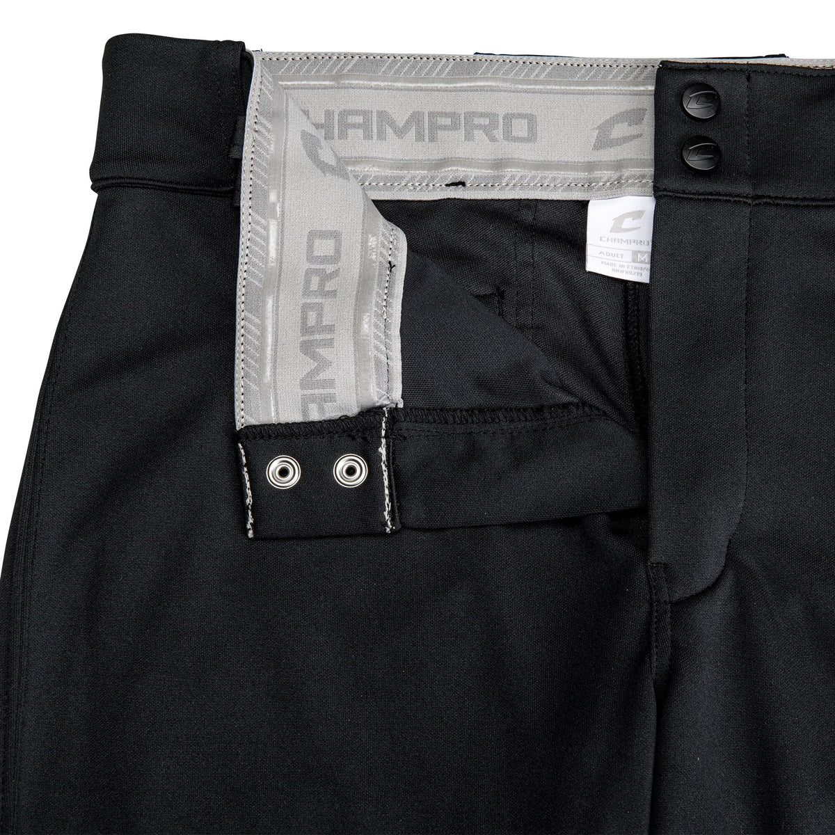 Champro Triple Crown 2.0 Tapered Bottom Baseball Pants, Youth X-Large, Black