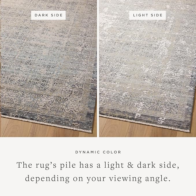 Loloi Amber Lewis Alie Collection ALE-04 Sky/Stone 2'-3'' x 3'-10'', .13'' Pile Height, Accent Rug