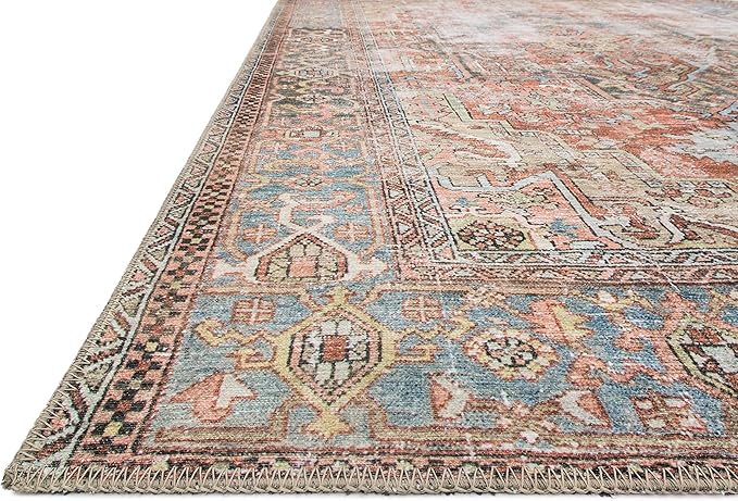 Loloi Loren Collection LQ-15 Terracotta/Sky 7'-6" x 9'-6" Area Rug