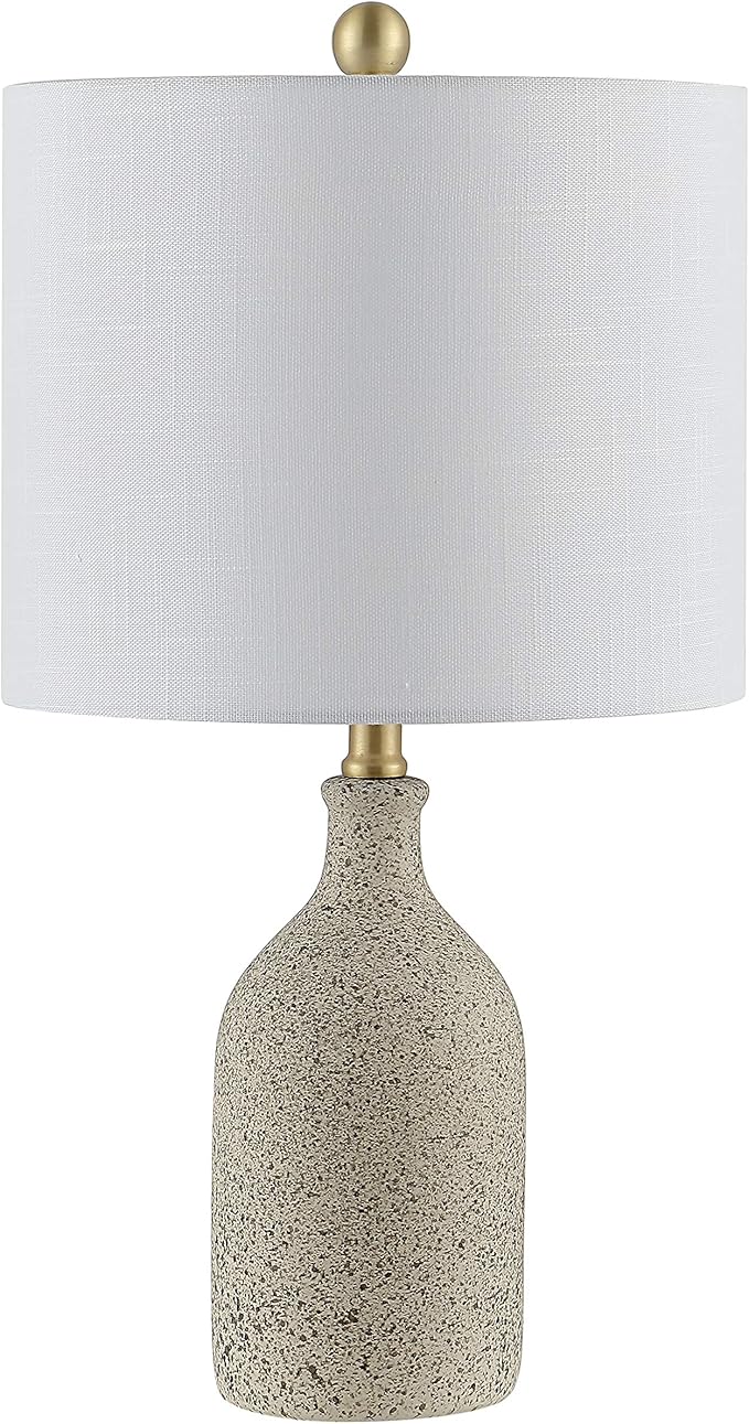 SAFAVIEH Lighting Collection Gunnar Farmhouse Grey Speckled Ceramic 23-inch Bedroom Living Room Home Office Desk Nightstand Table Lamp (LED Bulb Included)