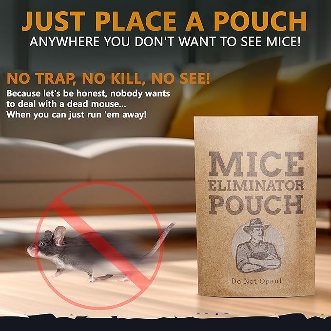 All-Natural Mice Repellent Pouches – Harmless Peppermint Essential Oil Mouse Deterrent - Keep Mice Out of Your Home and Your Family Safe - by Tougher Than Tom