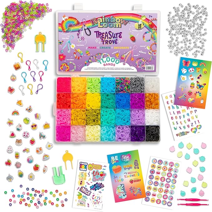 Rainbow Loom: Treasure Trove - DIY Rubber Band Bracelet Craft Kit with Case - 11,000 Loom Bands & Accessories, Design & Create, Ages 7+ Amazon Exclusive