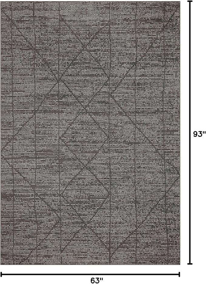 Loloi Kamala Collection KAM-06 Charcoal/Ivory 5'-3" x 7'-9" Area Rug