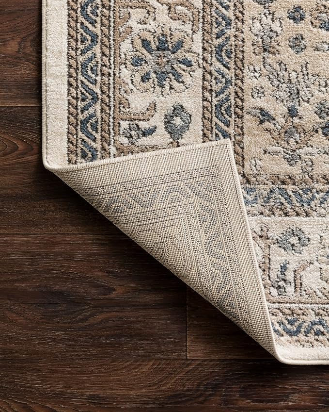 Loloi Teagan Collection TEA-02 Oatmeal/Ivory 2'-8" x 10'-6" Runner Rug, Large, Soft Neutral Rug, High-Traffic for Living Room, Bedroom, Home Office, Dining Area