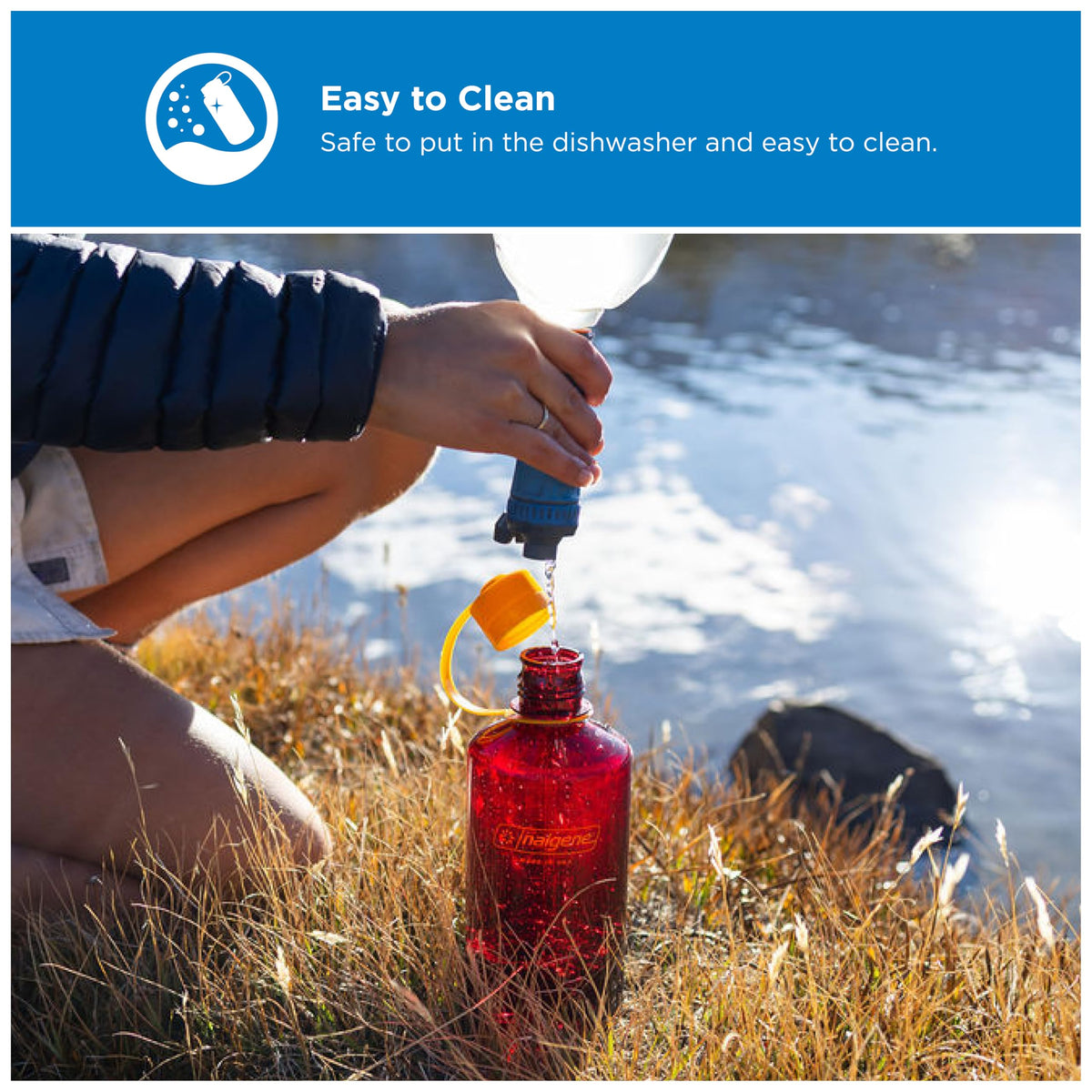 Nalgene 32 oz Narrow Mouth Water Bottle | BPA-Free, Durable & Leak Proof, Lghtweght Bottle for Hkng, Gym & Travel, Laker