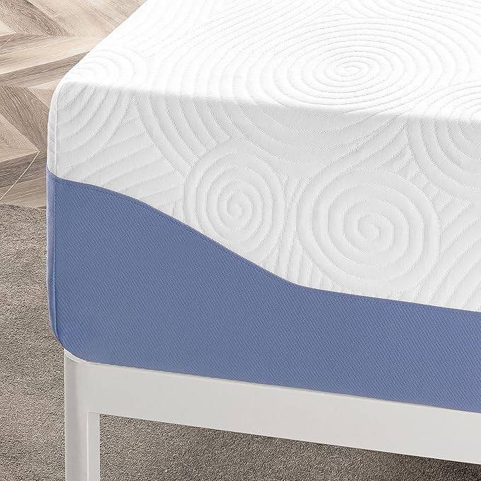 Mellow 14 Inch Cooling Gel-Infused Memory Foam Bed Mattress, Medium Firm Sleep and Breathable Fabric Cover, Full , Mattress In A Box
