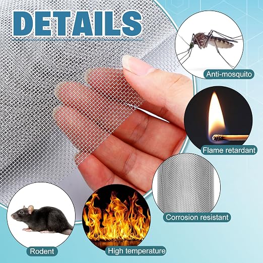 SATINIOR 2 Packs 11.8 x 39.3 Inch 304 Stainless Steel Woven Wire Mesh Fine