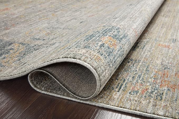 Loloi Magnolia Home by Joanna Gaines Millie Collection MIE-04 Slate/Multi 2'-7" x 8'-0", .25" Pile Height, Runner Rug