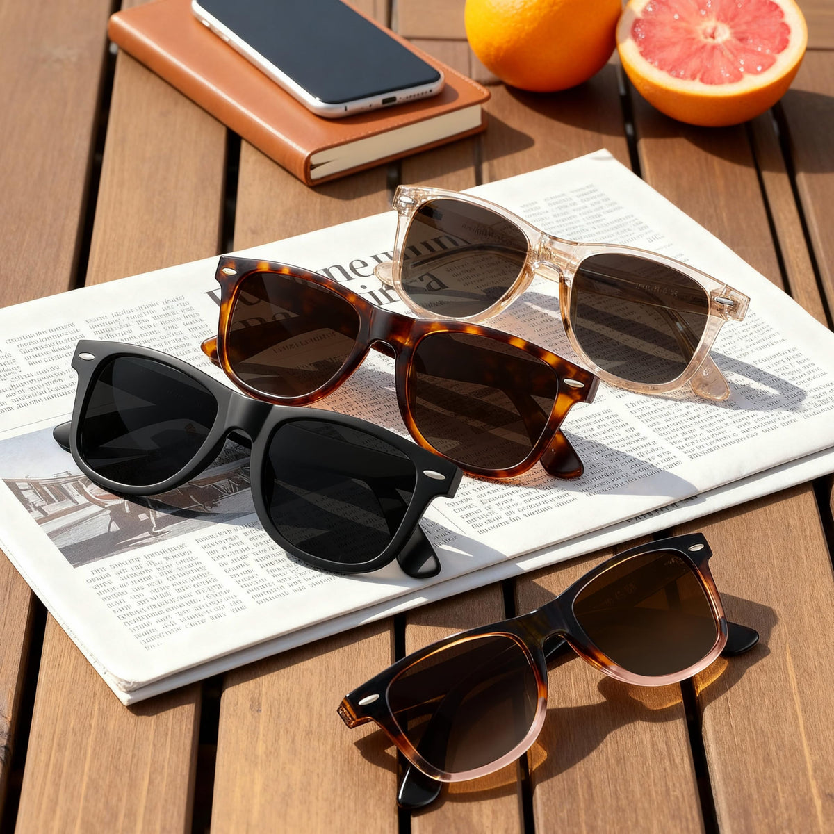 MEETSUN Polarized Sunglasses for Women Men Classic Retro Sun Glasses for Driving UV400 (3 Pack) Black Grey Tortoise