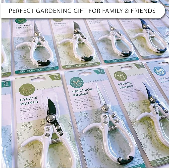 Loopseed Precision Garden Trimming Scissors & Hand Pruner - Cream