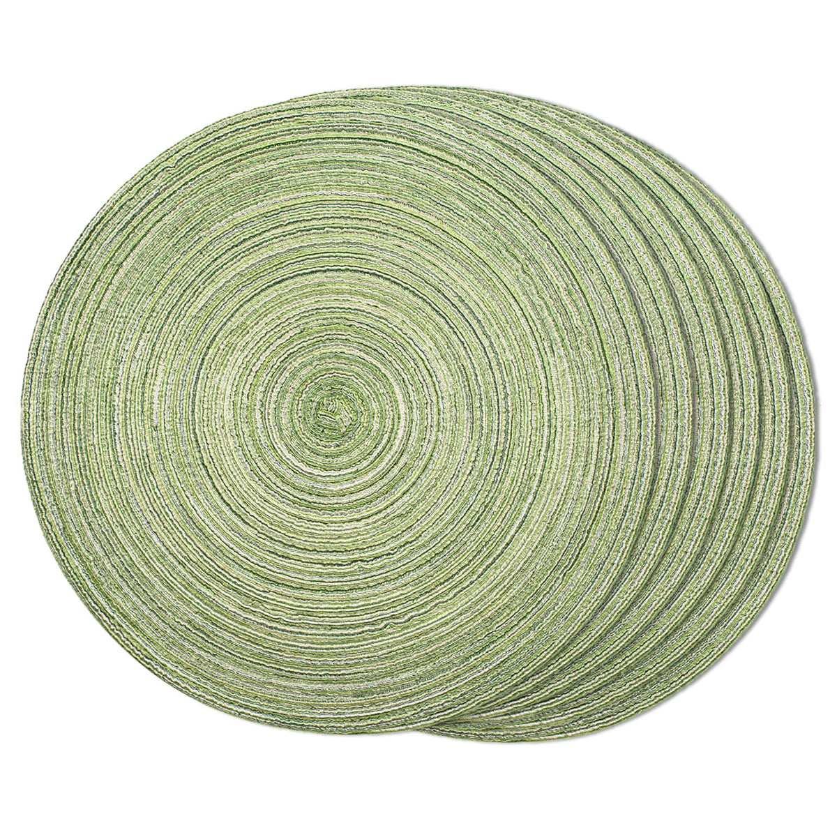 FunWheat Round Braided Placemats Set of 4 Place mats for Dining Tables Woven Heat Resistant Table Mats 15 inch (Wine,4pcs)