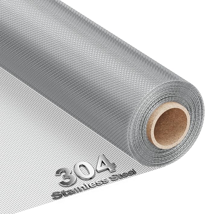 MAGZO 304 Stainless Steel Mesh Screen Roll 47in x 10ft