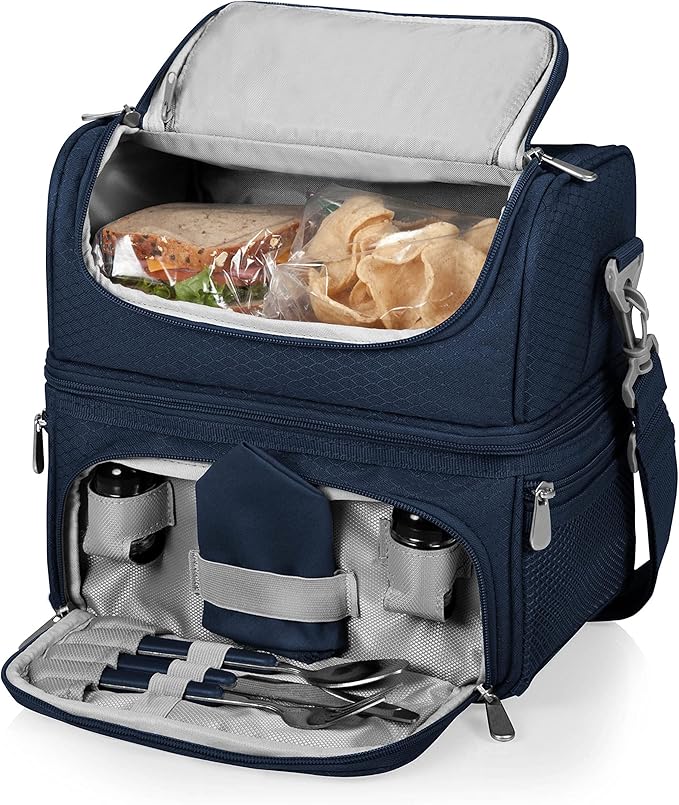 PICNIC TIME NCAA Nebraska Cornhuskers Pranzo Lunch Bag - Insulated Lunch Box with Picnic Set - Lunch Cooler Bag