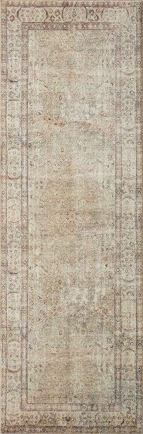 Loloi Margot Collection MAT-01 Antique/Sage 2'-6" x 7'-6" Runner Rug feat. CloudPile, No-Shed Easy Clean Large Patterned Area Rug for Living Room, Bedroom, Dining Area