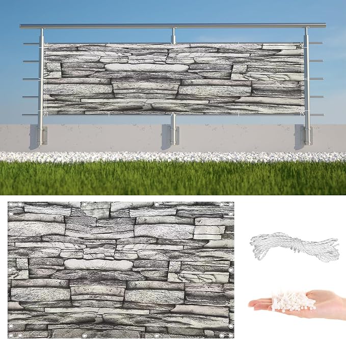 Privacy Screen 1.6' x 26.2' UV Protection Weather-Resistant Privacy Screen