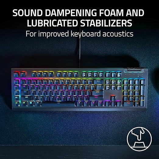 Razer BlackWidow V4 X Mechanical Gaming Keyboard: Yellow Switches Linear & Silent - 6 Macro Keys - Chroma RGB - Doubleshot ABS Keycaps - Roller & Media Keys - Snap Tap