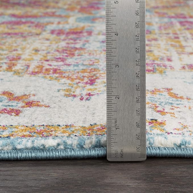 Livabliss Odelia Vintage Bohemian Runner Area Rug,2'7" x 7'3",Orange/Aqua